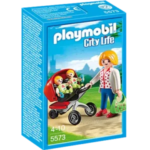 Playmobil Μαμά με δίδυμα και καροτσάκι 5573
