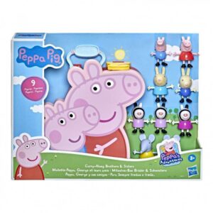 Peppa Pig Βαλιτσάκι με Φιγούρες Αδέρφια και Αδερφές F2173