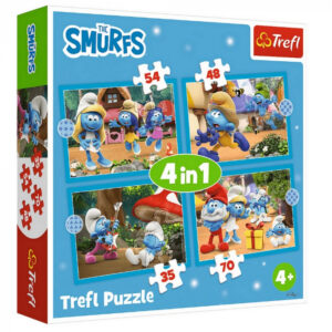 Puzzle 4 in 1 Trefl The Smurfs