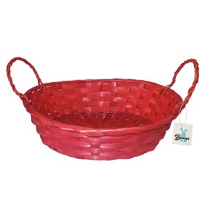 Καλάθι Μπαμπού Κόκκινο Οβάλ 73-1244